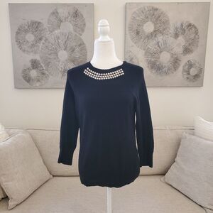 Ted Baker London Embellished 3/4 Sleeve Sweater Sz 8